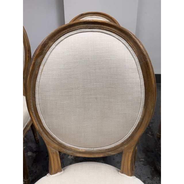 Van Thiels for Restoration Hardware French Contemporary Round Fabric Dining Side Chairs, Set of Four For Sale In San Francisco - Image 6 of 12