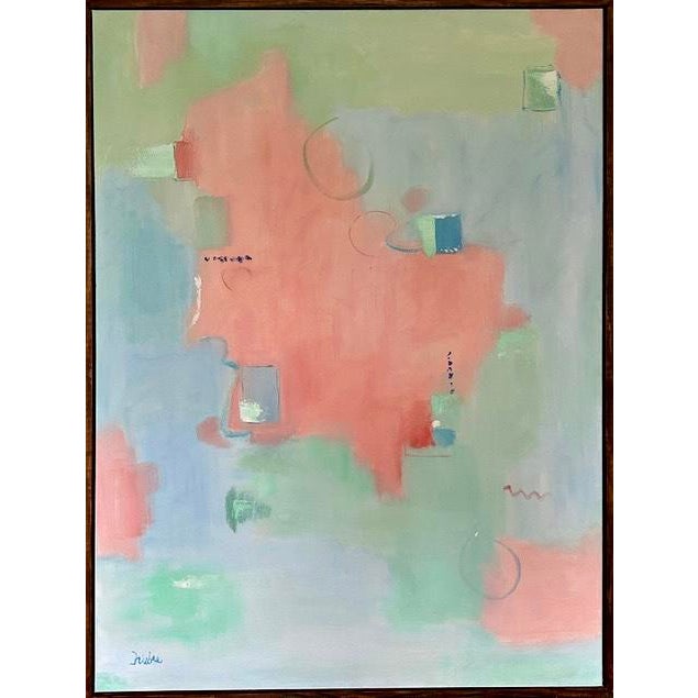 Gentle Voices -Large Abstract Bright Oil on Canvas by Christine Frisbee For Sale - Image 11 of 12