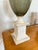 Smoke green - gray, Murano table lamp with off white colored marble base. We love the juxtaposition of the structured...