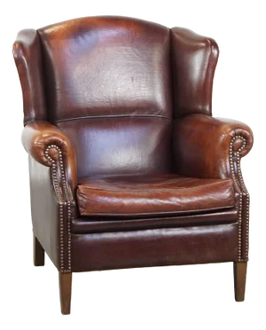 Vintage Sheep Leather Wing Chair