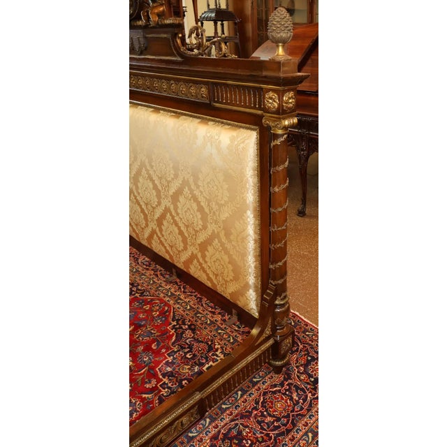19th Century French Louis XV Style Bronze Mounted Mahogany European King Bed For Sale - Image 17 of 17