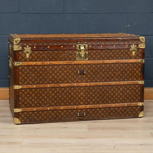 An exquisite “malle haute“ (tall trunk) by Louis Vuitton, early 20th century. The malle haute is the largest of the...