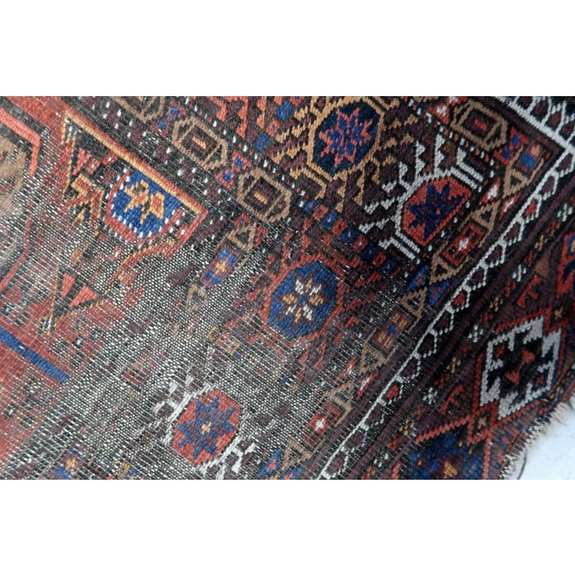 1920s Handmade Vintage Afghan Baluch Rug 3' X 5.3' For Sale - Image 12 of 12