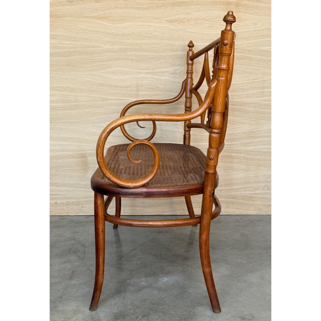 20th century bentwood sofa in the Thonet style, circa 1925, caned seat This sofa it´s very heavy and sturdy. Height from...