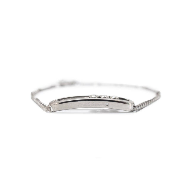 Early 21st Century Messika Paris Move Classique Large Model 18k White Gold 0.25ctw Bar Bracelet For Sale - Image 5 of 10