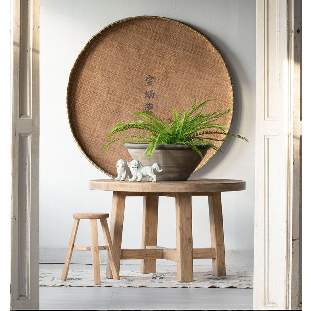 Not Yet Made - Made To Order Matthew Izzo Home Rotund 48" Round Reclaimed Elm Wood Dining Table For Sale - Image 5 of 5