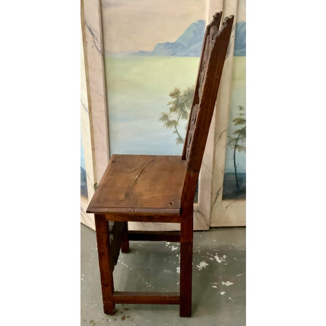 Antique Italian Renaissance 17th Century Walnut Side Chair For Sale - Image 4 of 11