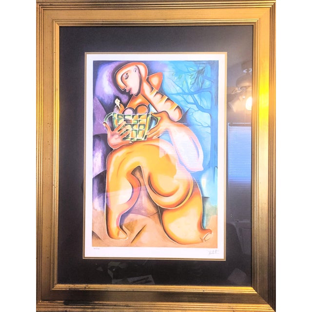 Alexandra Nechita Signed Lithograph a New Tomorrow Cubist Idem Paris Framed For Sale