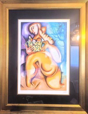 Alexandra Nechita Signed Lithograph a New Tomorrow Cubist Idem Paris Framed