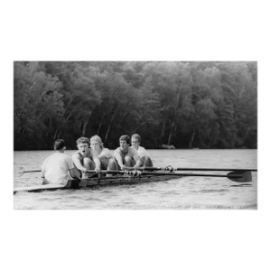 1986 University of Wisconsin Rowing Team Black & White Photograph