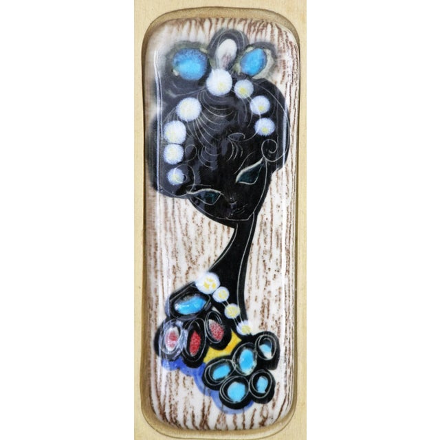 Fantoni 1960s Fantoni-Style Ceramic Wall Plaque For Sale - Image 4 of 7