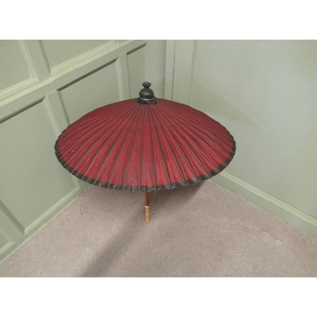 Wood Vintage Art Deco Painted Bamboo Parasol, 1920 For Sale - Image 7 of 8