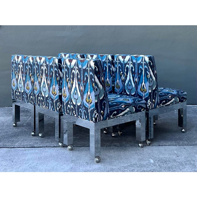 Wood Vintage Boho Paul Evans Cityscape Chrome Dining Chairs - Set of 6 For Sale - Image 7 of 12