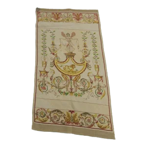 Antique Pink and Green Aubusson Tapestry Panel