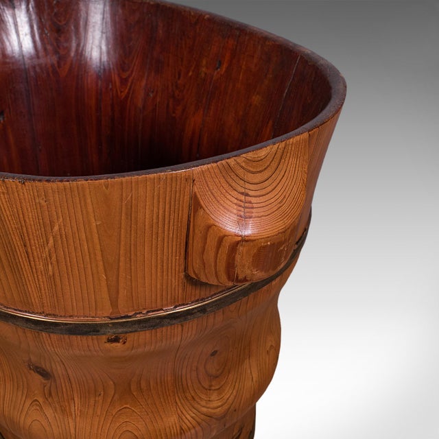 Brown Antique Waste Paper Basket, Dutch, Cedar, Brass, Home Office Bin, Late Victorian For Sale - Image 8 of 9