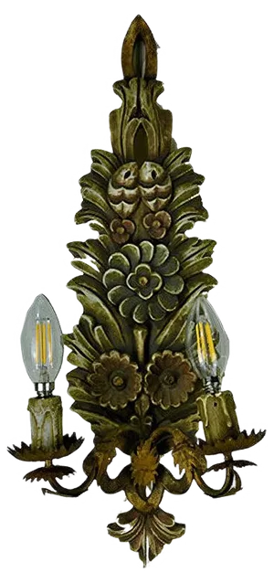 Polychrome and Wood Sconce, 1960s
