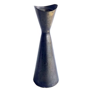 Vintage Bronze Brutalist Tulip Style Candle Holder For Sale