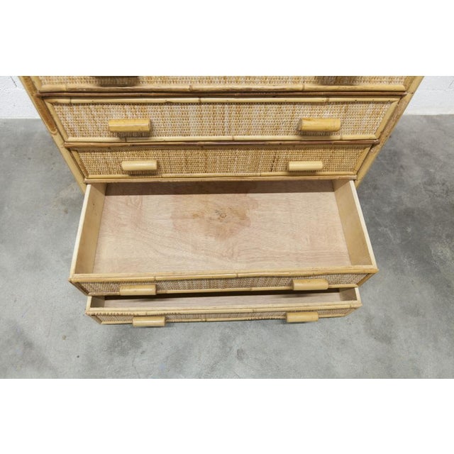 Rattan Chest of 5 Drawers, 1970 For Sale - Image 10 of 16