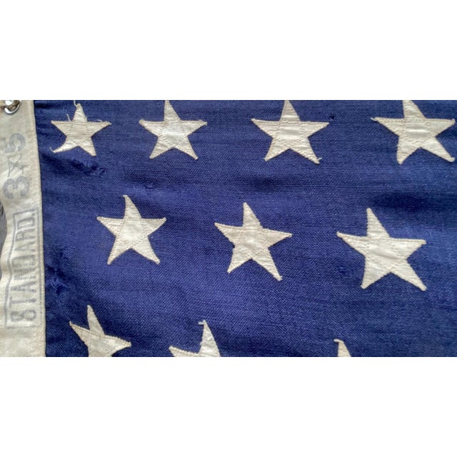 Rare Antique American Flag 46 Stars Circa 1908 All Sewn Wool Hard to Find Size 3x5 For Sale - Image 4 of 9