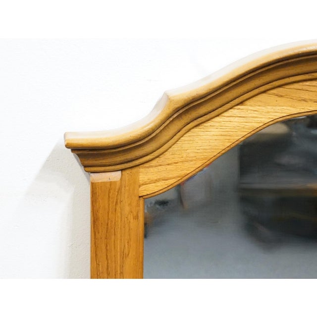 Late 20th Century Broyhill Furniture Solid Oak Early American Country Style 36" Arched Mirror 2283-241 For Sale - Image 5 of 7