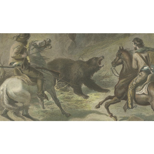 Francis Hall, Native Californians Lassoing a Bear, 1853, Engraving For Sale - Image 6 of 9