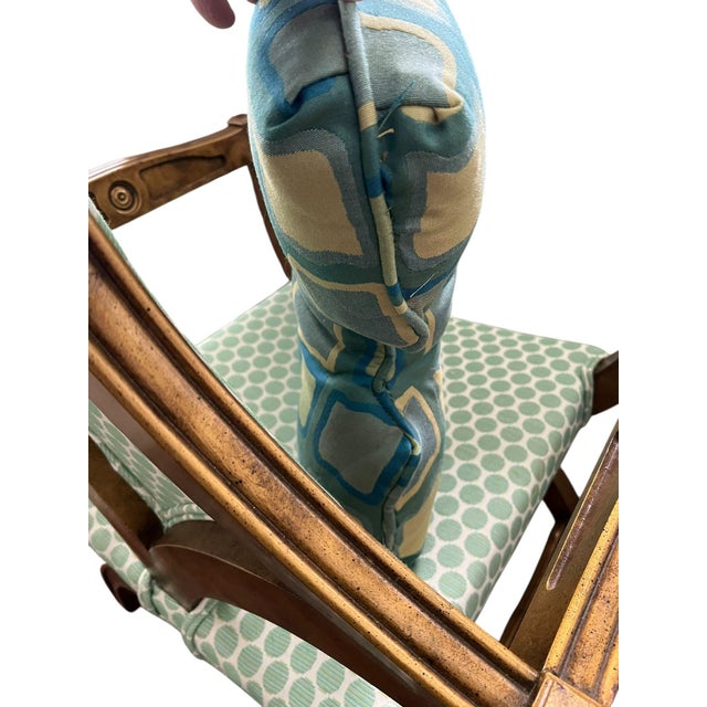 1970s Pair of 1960’s-1970’s Hollywood Regency Klismos Style Upholstered Chairs” For Sale - Image 5 of 5