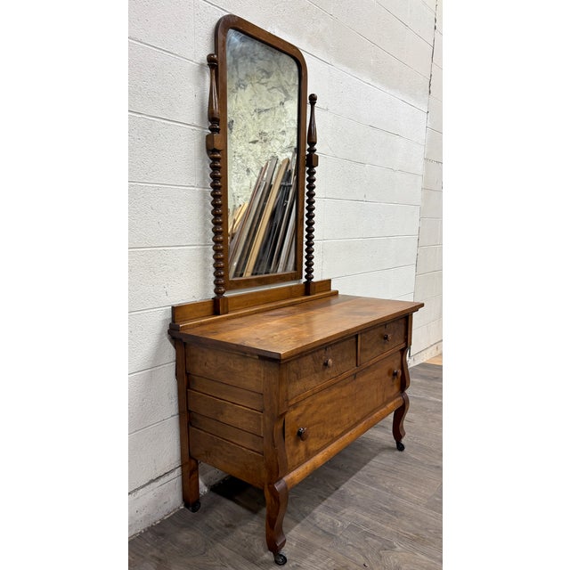 Late 19th Century Antique American Victorian Dresser With Tall Removable Swivel Mirror For Sale - Image 5 of 11