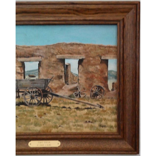 Blue Wagon at Fort Union Ruins Oil Painting, Connie Blake For Sale - Image 8 of 11