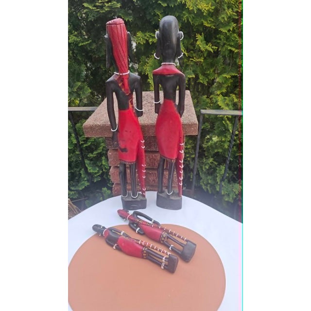 Masai Wooden Sculpture, 1960s, Set of 4 For Sale - Image 12 of 17