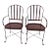 Vintage Salterini Style Metal Patio Arm Chair Brown Color Set of 2 For Sale