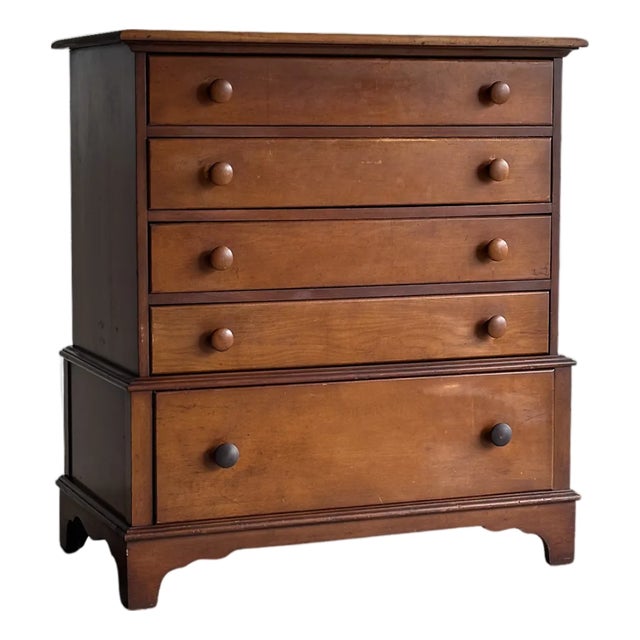 Vintage Walnut Chest of Drawers With Hidden Cedar Chest For Sale