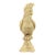 A heavy, solid vintage sculpture of a cockatoo on a tree trunk; a highly detailed piece crafted from alabaster composite...