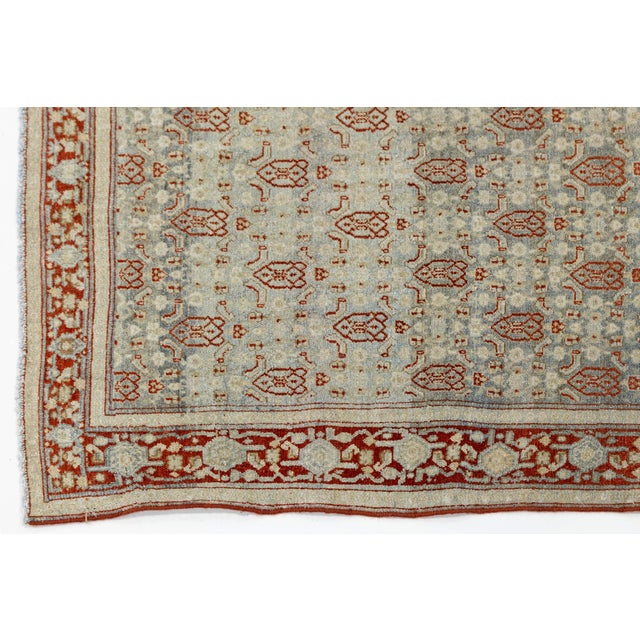 4x5 Antique North Indian Agra Rug - Pale Celadon & Rust Wool With Floral Motifs For Sale In New York - Image 6 of 7
