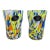 Hand Blown Colorful Murano Art Glass Tumblers Set of 2 For Sale