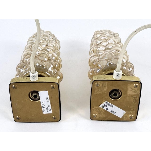 Brass & Bubble Glass Bedside Table Lamps from Teka, Germany, 1950s, Set of 2 For Sale - Image 18 of 18