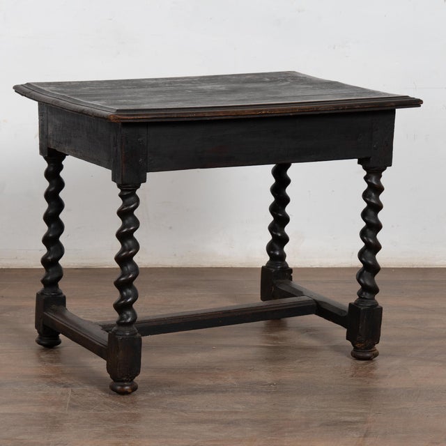 19th Century Black Painted Danish Oak Side Table With Single Drawer For Sale - Image 10 of 10