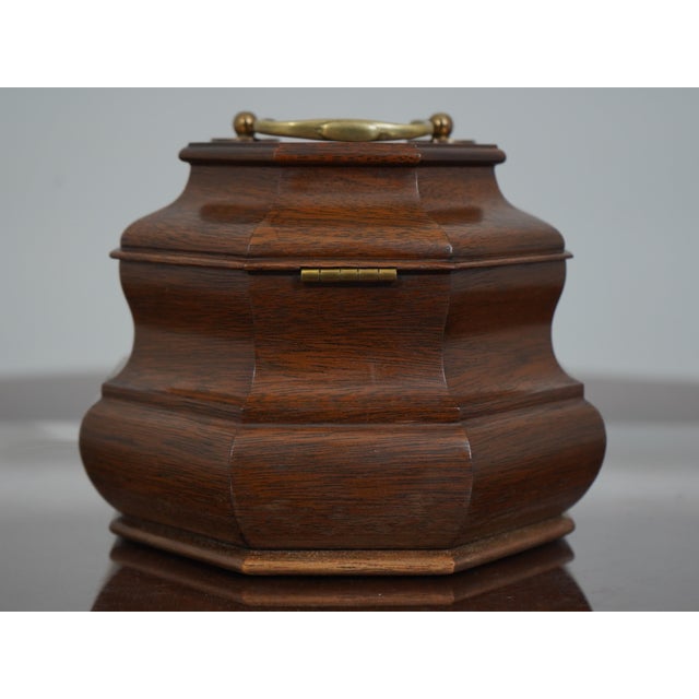 Virginia Metalcrafters Colonial Williamsburg Mahogany Tea Caddy For Sale - Image 9 of 10