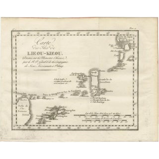 Antique Map of the Ryukyu Islands Map of the Islands of Lieou-Kieou, c.1760 For Sale