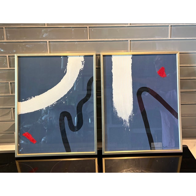 Contemporary Margot Sinclair Framed Abstracts, a Pair For Sale - Image 4 of 8