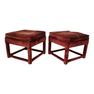 Mid-Century Milo Baughman Style Ottomans - a Pair For Sale