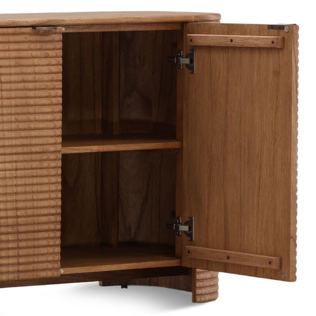 2020s Organic Ribbed Wood Rounded Sideboard For Sale - Image 5 of 7