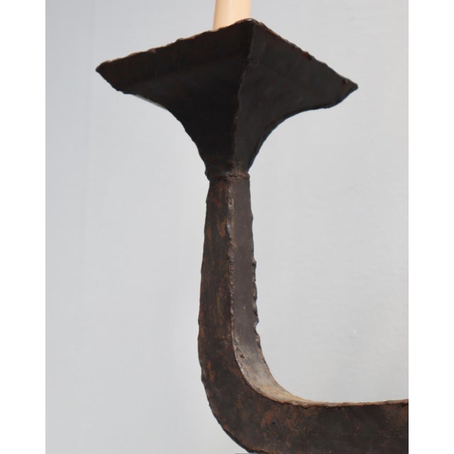 Mid 20th Century Vintage Brutalist Candelabra Candle Sconces, Pair For Sale - Image 5 of 6
