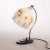 H: 31cm w: 19.5cm d: 11.5cm an art deco swan neck table or desk lamp with original geometric glass shade. uk plug (up to...
