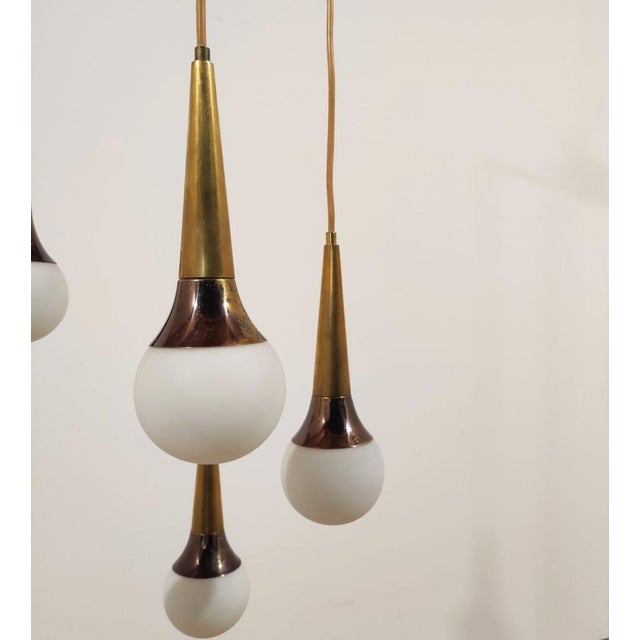 Mid-Century Modern Five-Light Waterfall Lamp from Stilnovo, 1950s For Sale - Image 3 of 11