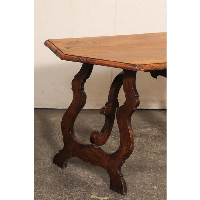 18th C. Italian Lyre-Leg Demi Side Table For Sale - Image 9 of 10