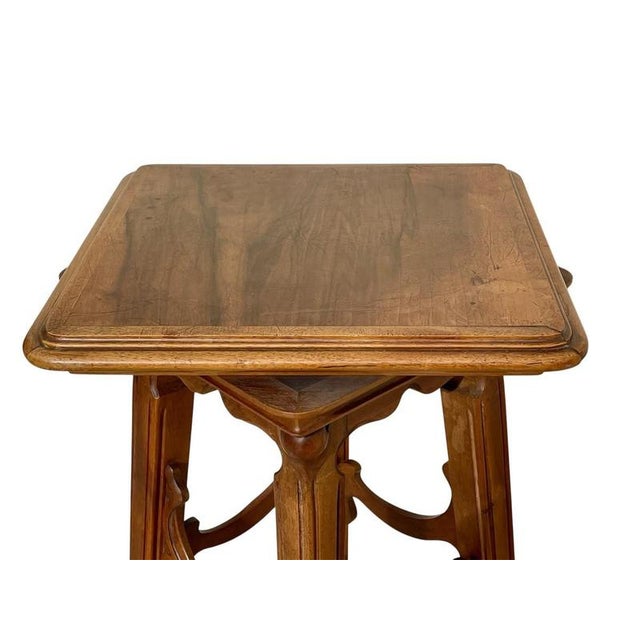 Art Nouveau Side Table in Walnut, 1890s For Sale - Image 4 of 12