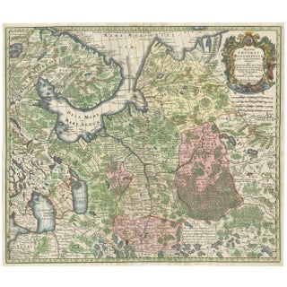 Imperial Map of Northern Russia with Archangel and Lapland and Permia, 1730 For Sale