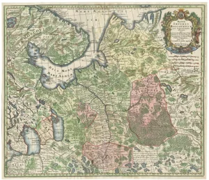 Imperial Map of Northern Russia with Archangel and Lapland and Permia, 1730