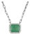 2.06 Ct Octagon Cut Emerald & Diamond Pendant Necklace in 925 Sterling Silver For Sale