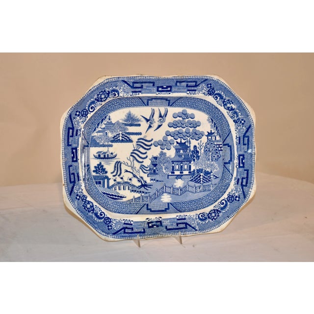 Victorian 19th Century Blue Willow Platter For Sale - Image 3 of 10